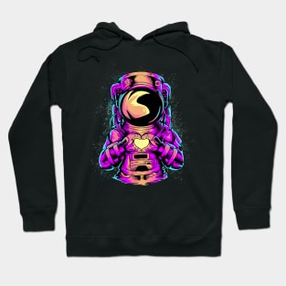 astronaut Love sign spaceman retro color Hoodie